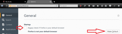 Setting Firefox as default browser