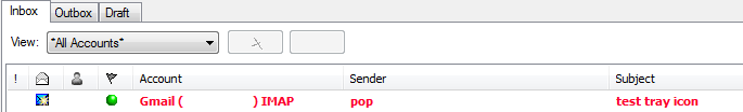 Here is the new message listed in the POP Peeper inbox for this account color coded red as you can see