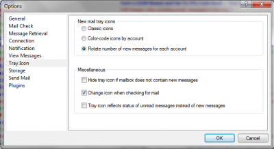 Try using your settings like this for a few days and after you have received a few &quot;new&quot; messages over a period of a few days let us know if you like what these settings give you in the Tray Icon.  THIS SHOULD GIVE YOU WANT YOU HAVE BEEN ASKING FOR.