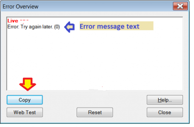 Example of PP error message