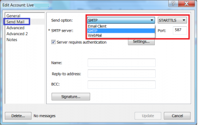 Changing the &quot;Send Mail&quot; setting in PP to enable sending mail from a Webmail account