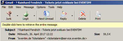Gmail showing 10:22