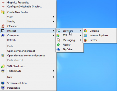 App that would provide a way to redirect to a selected browser from the Windows right-click context menu.