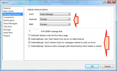 PP &gt; TOOLS &gt; OPTIONS &gt; Message retrieval window