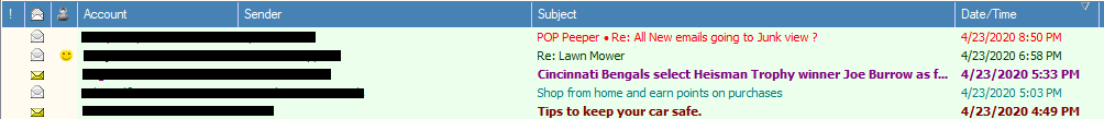 Here is an example with 5 different accounts w- Account and Sender blacked out.png