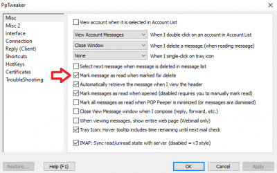 Uncheck (disable) this (default) option to avoid deletions disappearing at point of deletion and still be able to use 'hide' read messages function.