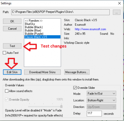 Use &quot;Edit&quot; button to make changes. Use &quot;Test&quot; button to test changes. Be sure to &quot;Save&quot; changes you want.