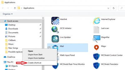 Create Mail Desktop shortcut.png