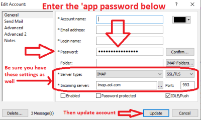 You must enter the 'app password' you generated by way of the video as the password in your POP Peeper account.  Note: This is only used in this POP Peeper account and is not used to login to your Verizon account on the web (you continue to use your 'normal' password, not the 'app password' on-line)