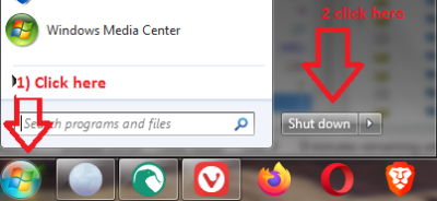 You can do a &quot;cold&quot; shutdown (i.e. not a &quot;restart&quot; which can sometimes be more effective clearing out stuff) from here and then after Windows is shutdown do a boot-up of Windows (by turning the Win7 machine on).