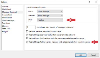 Settings you might consider trying out (assuming your messages specific to your issue are marked as 'unread' in the source Email Service).