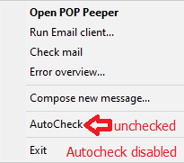 'Autocheck' disabled (off)