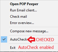 'Autocheck' enabled (on)