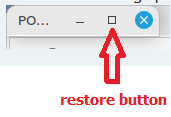 Clicking on 'restore' button is expected to return the window to the size you were using previously