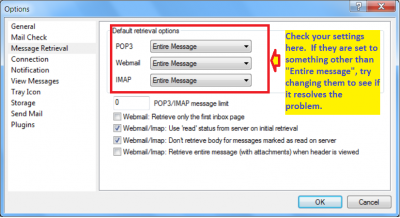 PP &gt; TOOLS &gt; OPTIONS &gt; MESSAGE RETRIEVAL