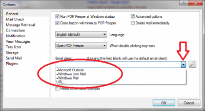Select from the list which &quot;Email Client&quot; you prefer to have as your &quot;Default&quot;.