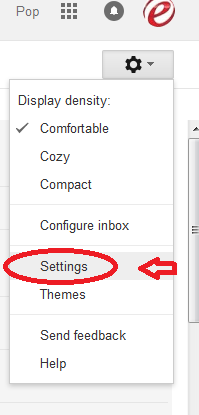 Upper Right Corner of Gmail browser interface.