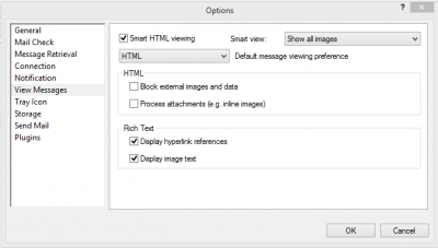 view messages options